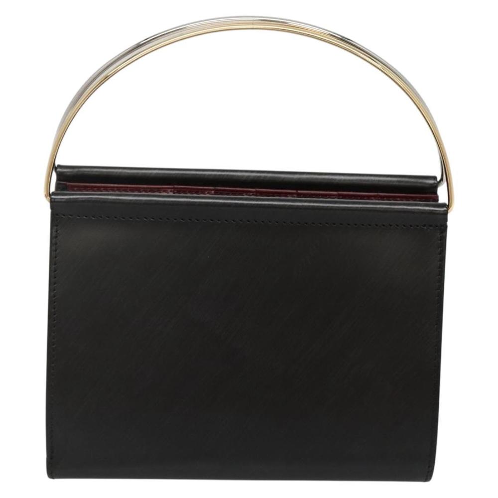 CARTIER Trinity Wallet Bag Hand Bag Leather Black Auth 131637V - Picture 13 of 16